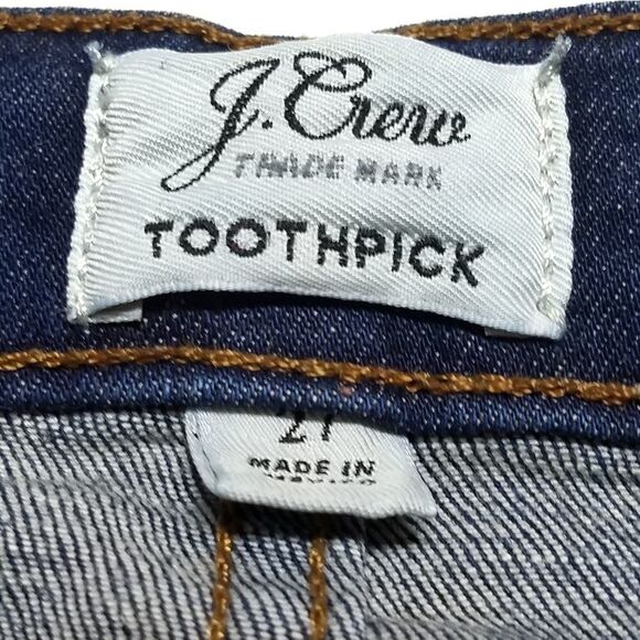J. Crew Toothpick Raw Cut Mid Wash Mid Rise Jeans - Picture 7 of 8